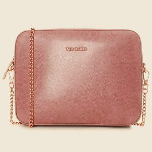 Ted Baker Pink Marciee Leather Camera Small Crossbody Bag Clutch Purse Rose Gold